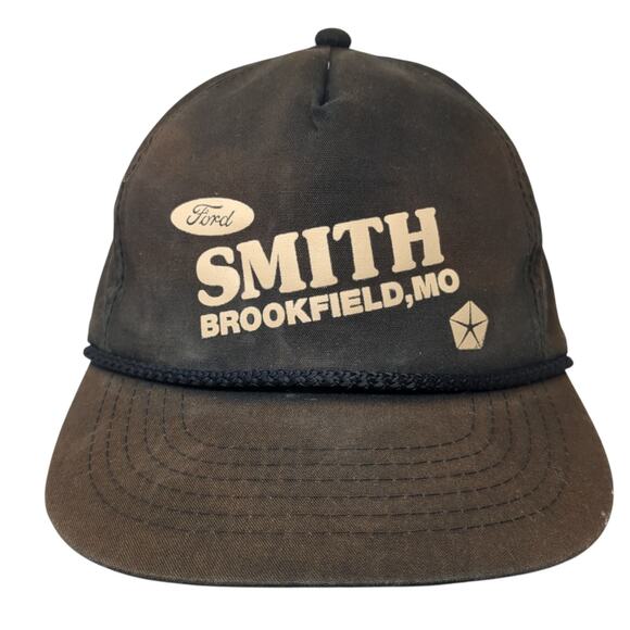 Ford Smith Brookfield, Mo Snapback 5 Panel Cap Black One Size Rope YoungAn Hat - Picture 1 of 9